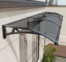 Awning for Door Entrance, Window Awnings Exterior with Aluminum Bracket, UV, Rain & Snow Protection, Durable Polycarbonate Canopy for Entrance, Balcon