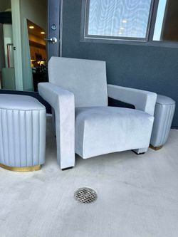 Modern Grey Textured Velvet Upholstered Accent Lounge Arm Chair J-24
