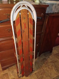 Vintage 1930's Art Deco Wooden Snow Sled