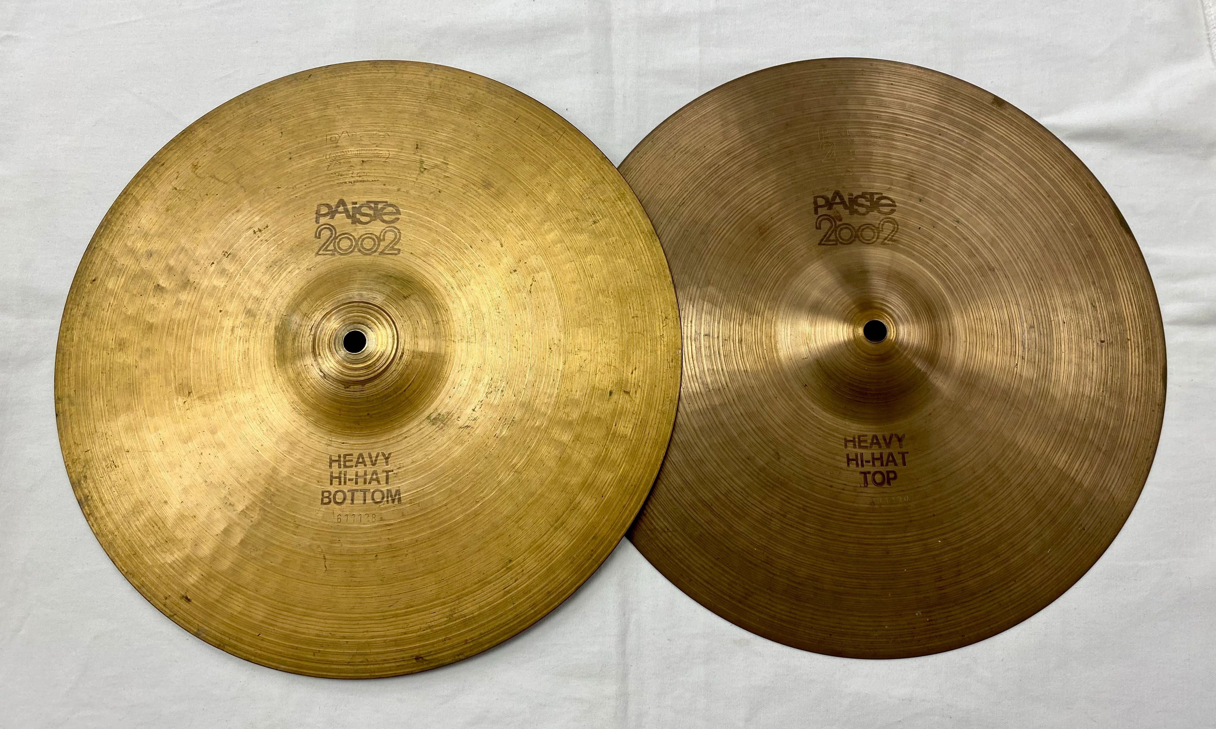 Paiste 2002 Heavy Hi-Hat Cymbals 14" Top Bottom Pair Switzerland