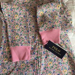 Pink polo flower zip up