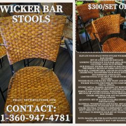 Wicker Bar Stools 