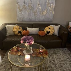 Brown Leather Couches Great Condition