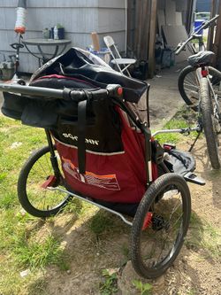 Schwinn joyrider double discount bicycle trailer red