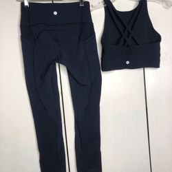 Lululemon Set 2 Items Legging And Energy Bra Size 4