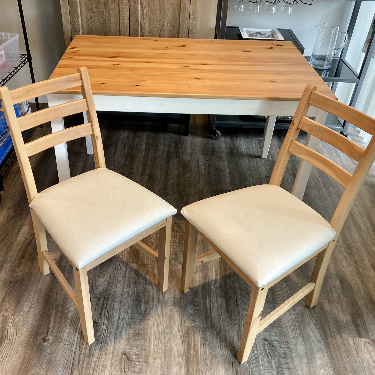 IKEA LERHAMN Table With 2 LERHAMN Chairs Antique Stain White 46Lx29Dx29H Delivery Available for Sale in Arlington VA OfferUp