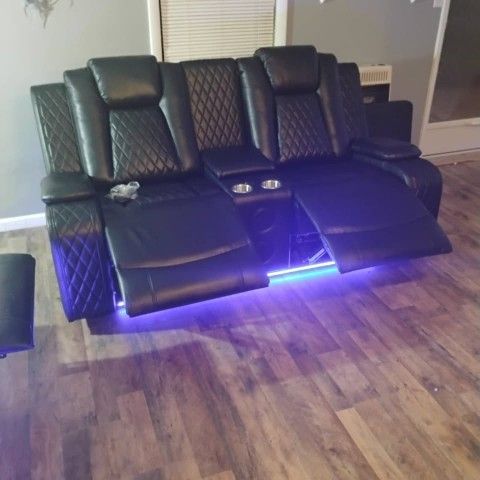 3PC SOFA LOVESEAT AND CHAIR POWER RECLINER WIRELESS CHARGING BLUETOOTH SPEAKER $2099
