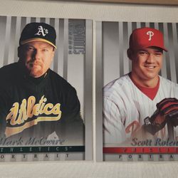 2 lot 1997 DONRUSS STUDIO 8 X 10 PORTRAITS BASEBALL CARDS Mark McGwire & Scott Rolen 
