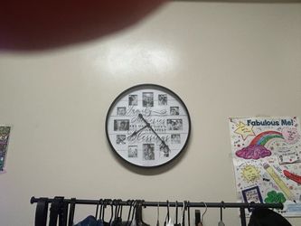 Brand new 20”Round Black&White photo frame Wall Clock