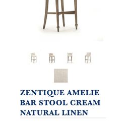 Zentique Amelie Natural Linen Bar Stools