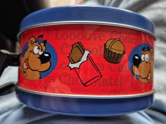 5X5 inch "I Looove Chocolate" tin box with sound (Skokie)