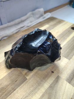 Raw Black Obsidian Specimen (1.8 lbs) - For Crystals, Decor, or Knapping