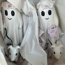 Flower Girl Ghost Walking Dog