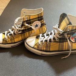 Yellow Plaid Converse 