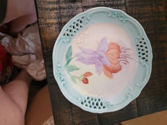 Decorative Porcelain Plate with Floral Design