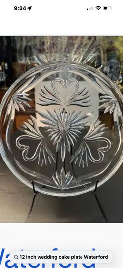 Waterford Crystal, the wedding collection wedding cake plate 12 inch