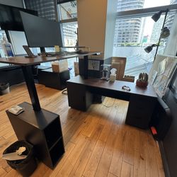 L-Shaped Electric Standing Desk - Adjustable Height Sit-Stand Workstation
