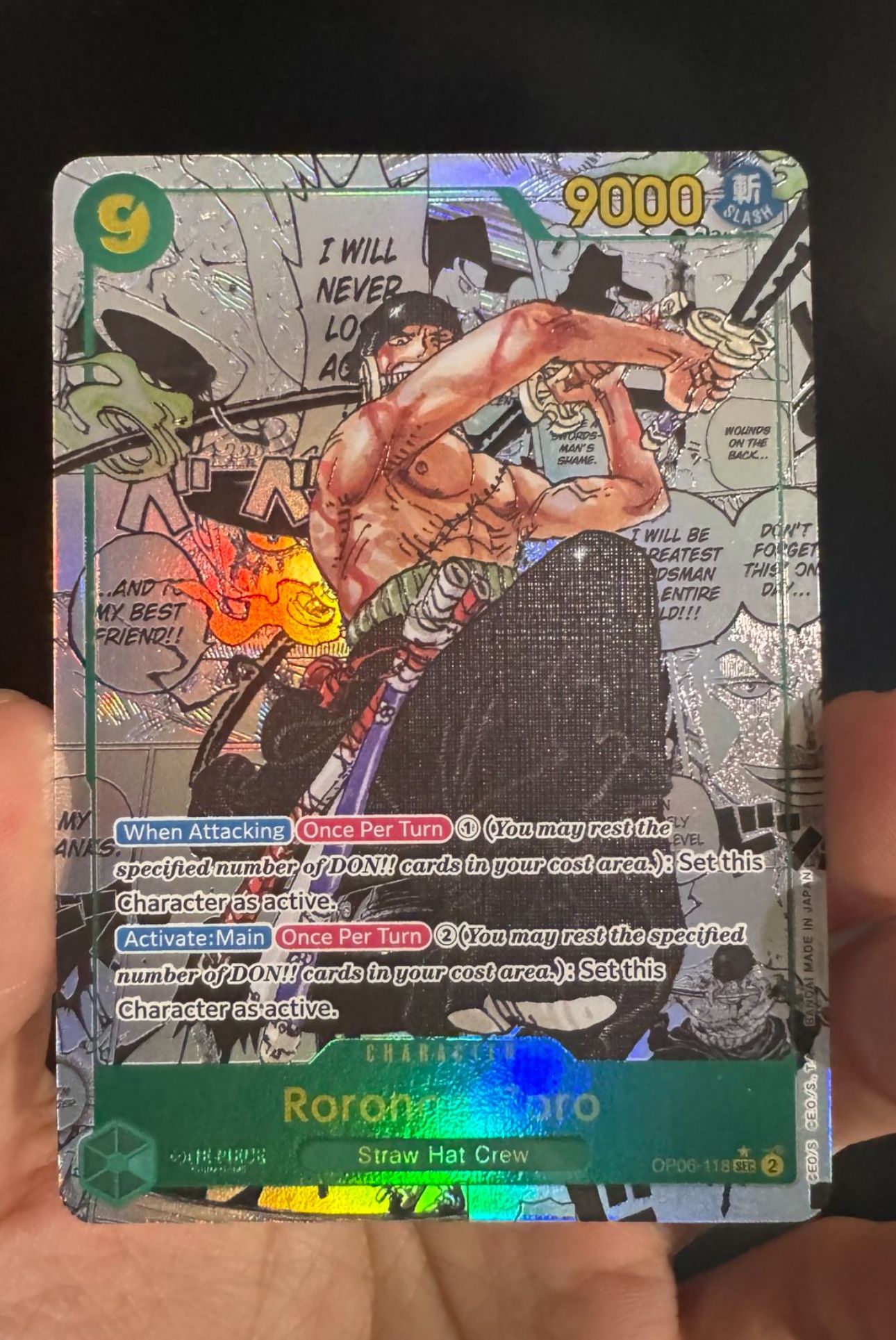Roronoa Zoro Manga Rare OP06-118 Wings Of The Captain