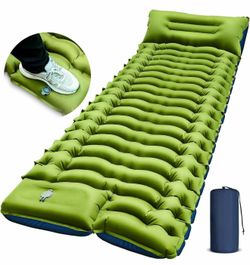 Brand new Camping Sleeping Pad, Ultralight Camping Mat with Pillow, Built-in Foot Pump Inflatable Sleeping Pads Compact for Camping Backpacking Hiking