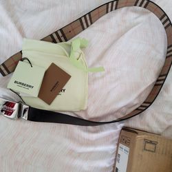 Reversible Plaque Buckle Check and Leather Belt