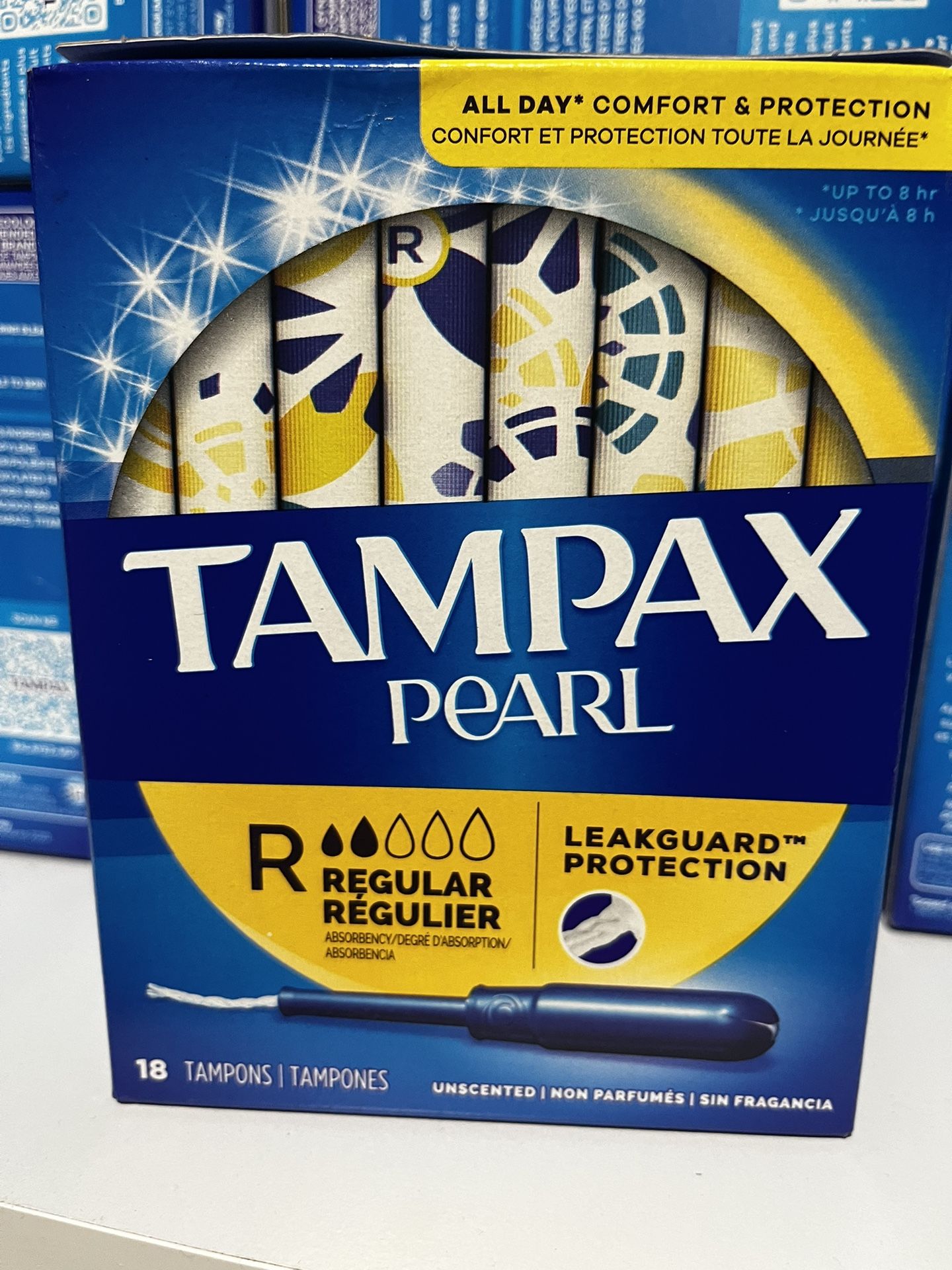 15 Boxes Tampax Pearl Regular 18 Count