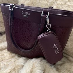 Guess Tote Bag in Plum with Detachable Glasses Pouch