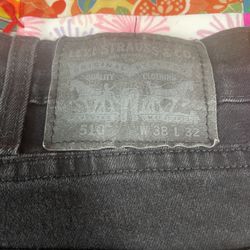 Size 38 Waist 28 Length Levi’s Black And Grey 