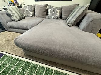 Gray Microfiber Sectional Sofa with Chaise