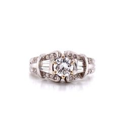 Designs 14K White Gold Diamond Ring❤️🤙 14 karat white gold ring. The center diamond is six-prong set with an approximate carat weight of 0.52 carats.