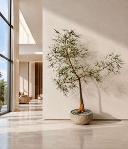 ~ 80” Tall Large Queensland Bottle Tree/ Brachychiton Rupestris (Planter Included)
