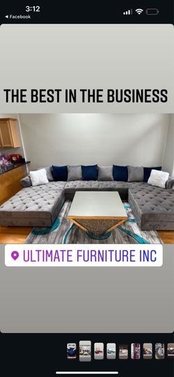 3pc sectional couch blue