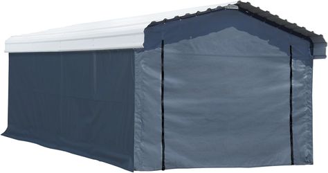 Arrow Sheds Amazon Exclusive 12' x 20' x 7' 29-Gauge Carport with Galvanized Steel Roof Panels and Enclosure Kit