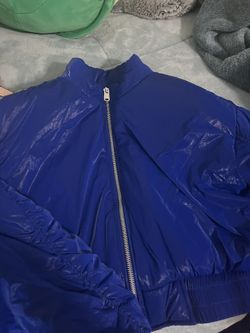 Blue cropped Puffer 