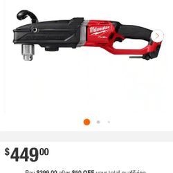 Milwaukee 18v FUEL BRUSHLESS Hole Hawg RIGHT ANGLE DRILL (TOOL ONLY)
