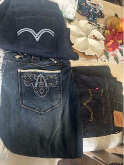 Vintage Y2K Designer Denim Bundle – LRG, Levi’s, Robin Jeans, Antik Denim (6 Pairs)