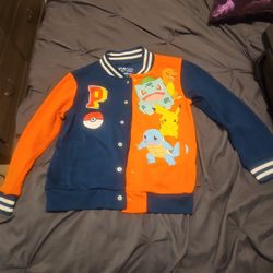 POKEMON FLEECE Varsity Bomber Sweater (Small)