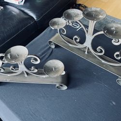 Metal Candle Holders / Vintage / Dark Bronze 