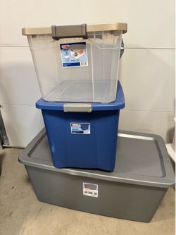 Sterilite Storage Totes with Lids – Set of 3