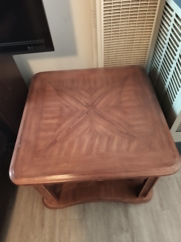 Oversized End Table Wood Heavy 