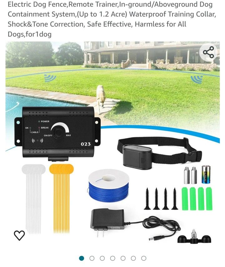 Brand New. Underground Electric Dog Fence, Electric Containment
System, Beep & Shock Dog Fence, Waterproof
Collar Receiver, 5000 Meteres. 