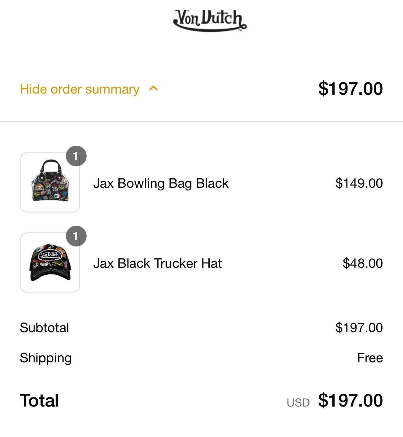 Von Dutch Bag And Bowling Bag