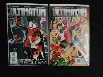 Complete Ultimatum: Spider-Man Requiem #1-2 Marvel comic set.