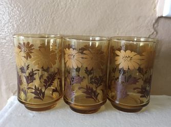 Vintage Flower Glasses