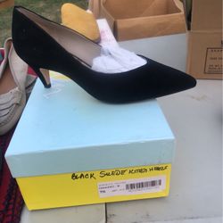 Women Suede Black Heels 10.00 