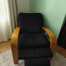 Navy Blue La-Z-Boy Carlyle High Leg Recliner – Mid-Century Deco Style