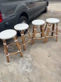 Serena & Lily Rattan Counter Stools – Set of 4
