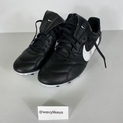 NIKE Premier 3 FG Soccer Cleats Black Leather Mens Size 8 [AT5889-010]