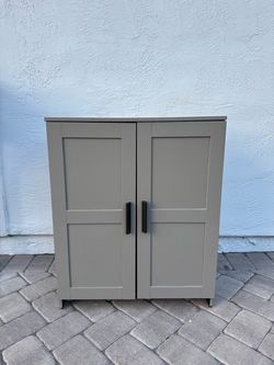 Gray storage cabinet