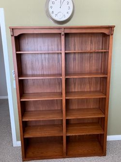 Solid Oak Mission Spindle Bookcase