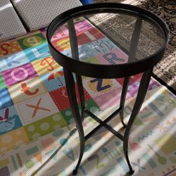 Round Glass End Table